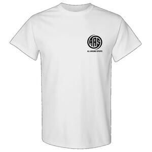 All Around Sports White Black Logo Shirt